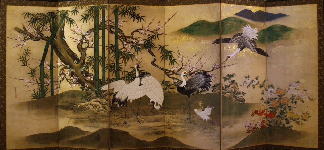 Six-Panel Japanese Folding Screen