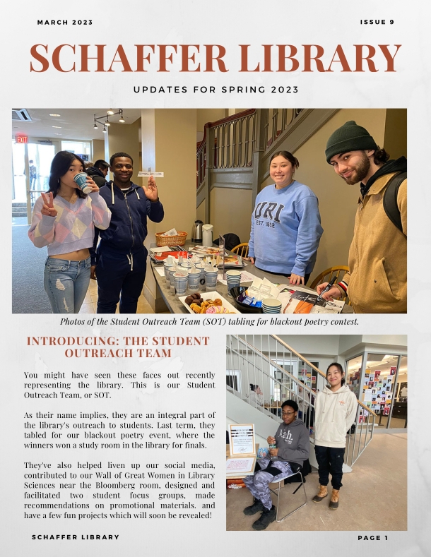 schaffer library newsletter 9