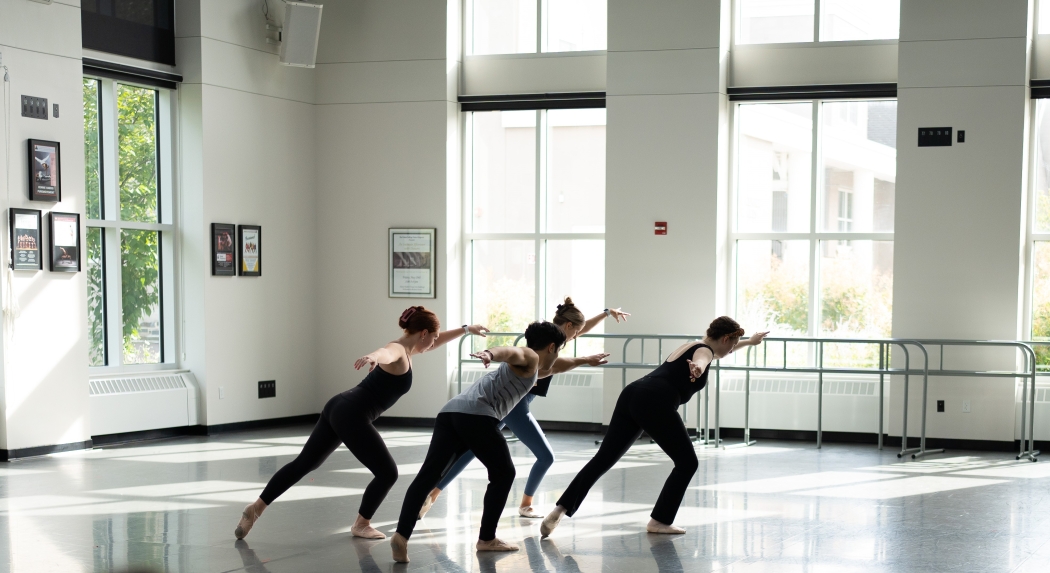 Students dancing in Henle Dance Pavilion