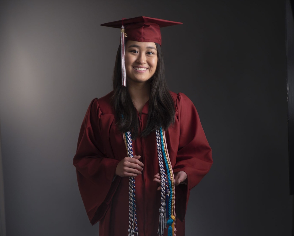 Nova Shek '23 in her student marshall regalia. 