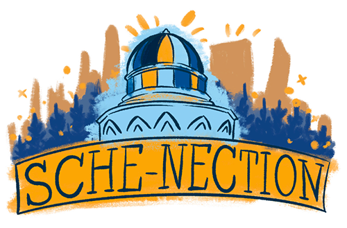 A logo that reads Sche-nectation