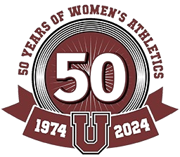 An image celebrating Women's Athletics 50 Years at Union