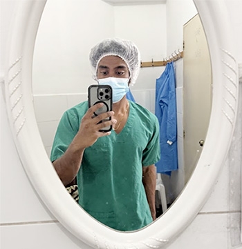 Vishaal Nayagam in surgical garb