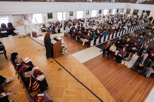 at Founders Day Thursday in Memorial Chapel. The event commemorates the 230th anniversary of the granting of Union’s charter by the state Board of Regents in 1795, regarded as one of the first public calls for higher education.