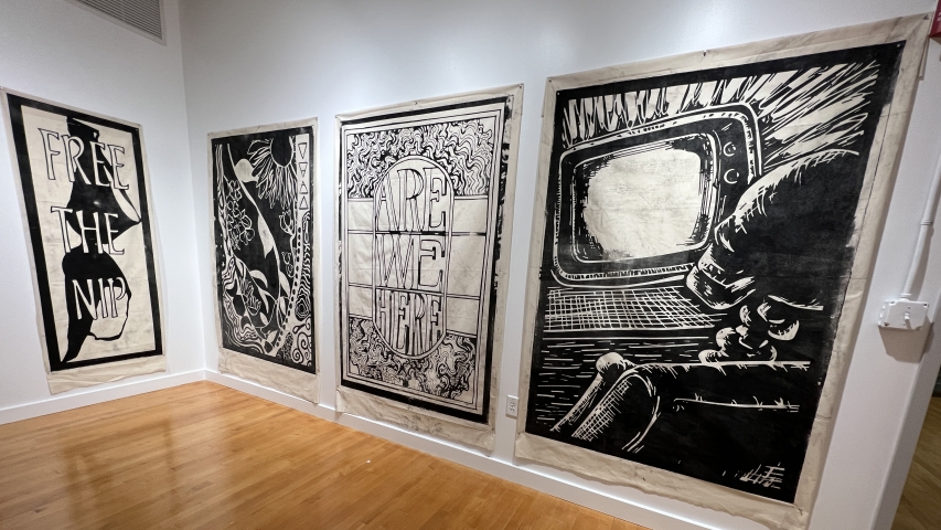 Prints on display in Crowell Gallery