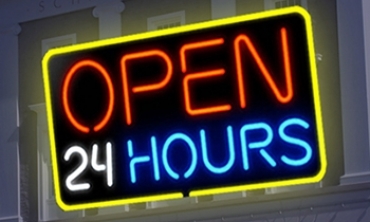 Neon Sign "Open 24 Hours"