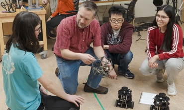 Students working on a civil engineering project.