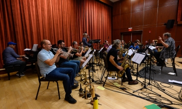 Tim Olsen conducts his big band