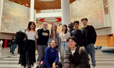 Standing, from left, are Anh Nguyen Cate Hicks, Nada Aloussi, Alissa Tsay, Eastwood Yeboah, Miraj Parekh and Vin Pham. Kneeling, from left, are Ashlesha Bhagat and Ha Truong.  